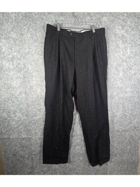 Giorgio Valentini Men's Dress Pants Flat Front Straight Leg  Wool Gray Size 34'